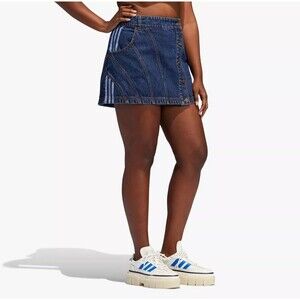 Adidas Women's Ivy Park Dark Blue Denim Fashion Skirt H61720 Size Small
